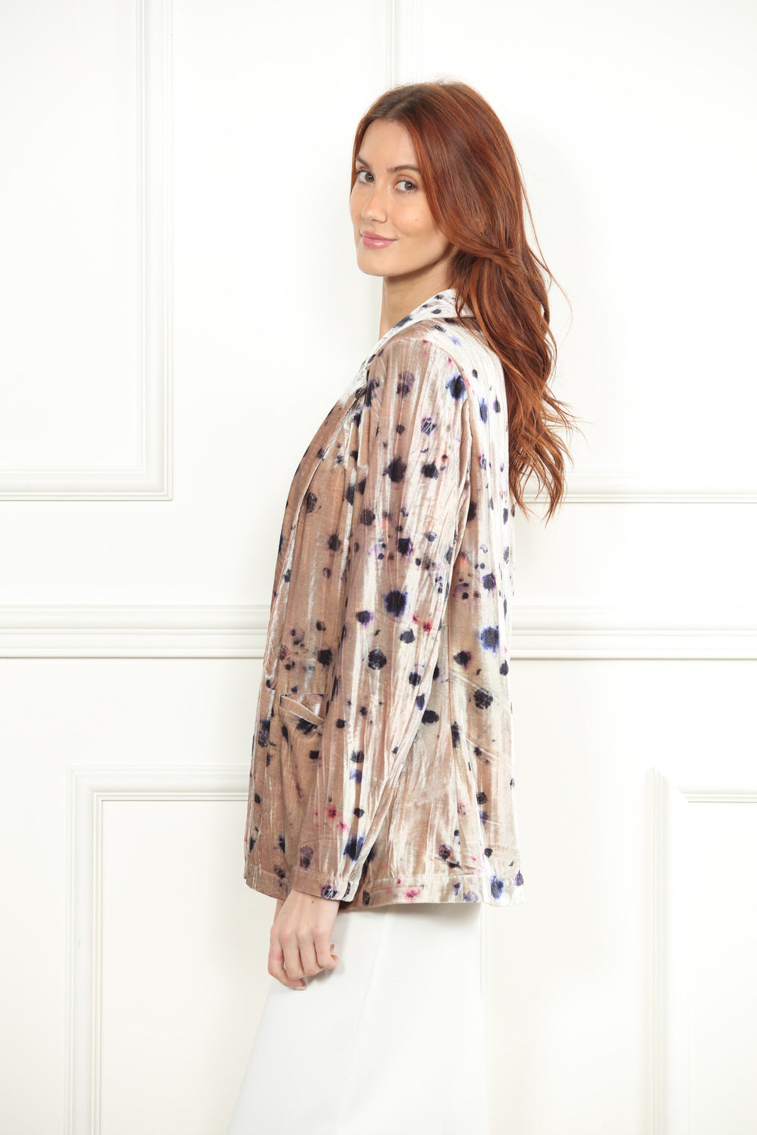 Velour Print Blazer