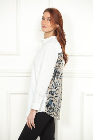 Snake Sequins Back Shirt