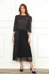 Plaid and Lace Top in Black with Flower Detail
