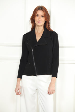 Front Zip Pleated Jacket