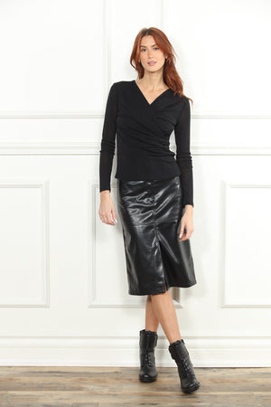 Mesh Wrap Top in Black
