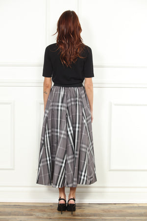 Maxi Plaid Taffeta Skirt