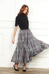 Maxi Plaid Taffeta Skirt