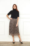 Lurex Plaid Pleated Skirt