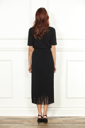 Pleated Fringe Skirt