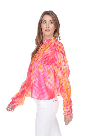 Tie Dye Blouse with Gathers
