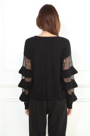 Lace Bell Sleeve Sweater
