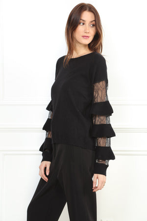Lace Bell Sleeve Sweater