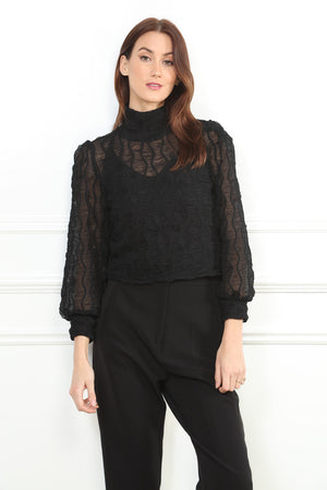 Sheer Mock Turtleneck