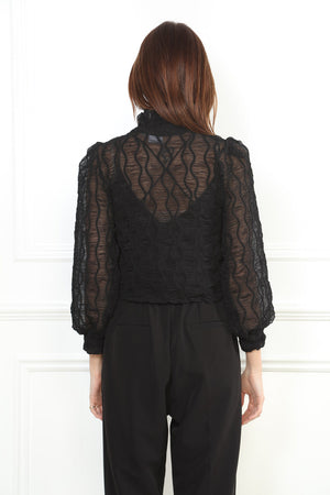 Sheer Mock Turtleneck