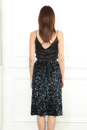 Sequin Elastic Waistband Skirt