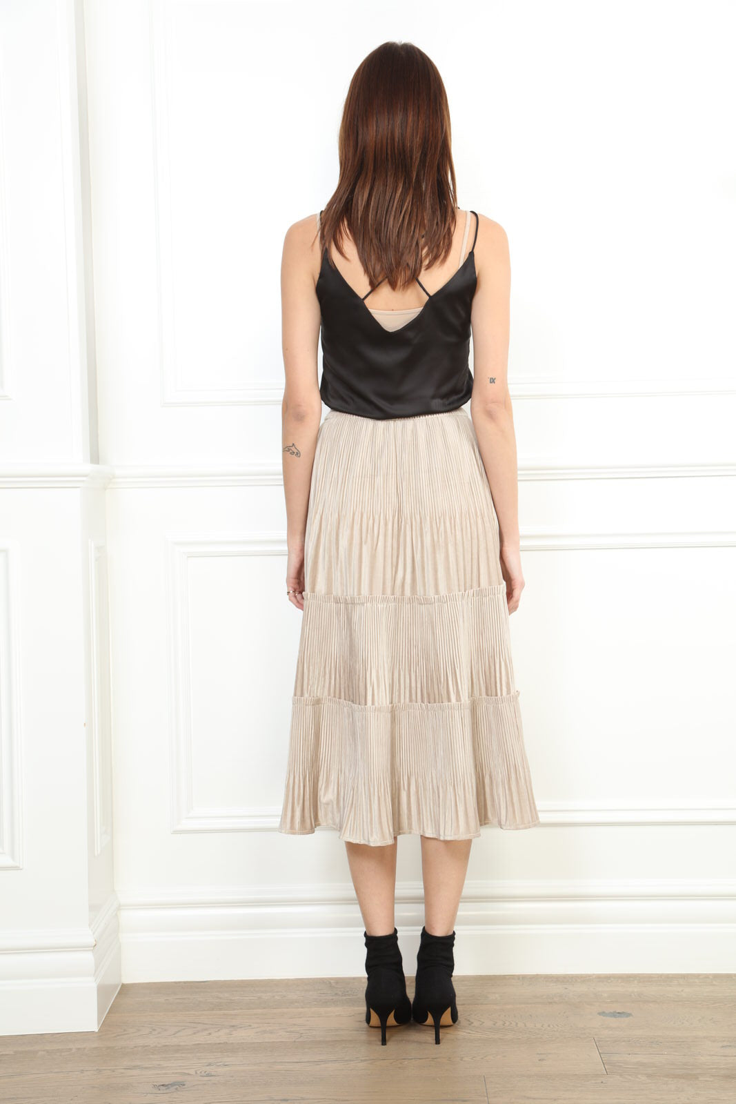 Velvet Pleat Skirt