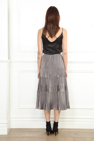 Velvet Pleat Skirt
