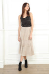Velvet Pleat Skirt