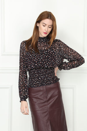 Smocking Print Blouse