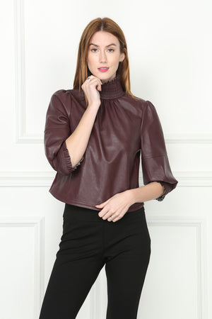 Faux Leather Top