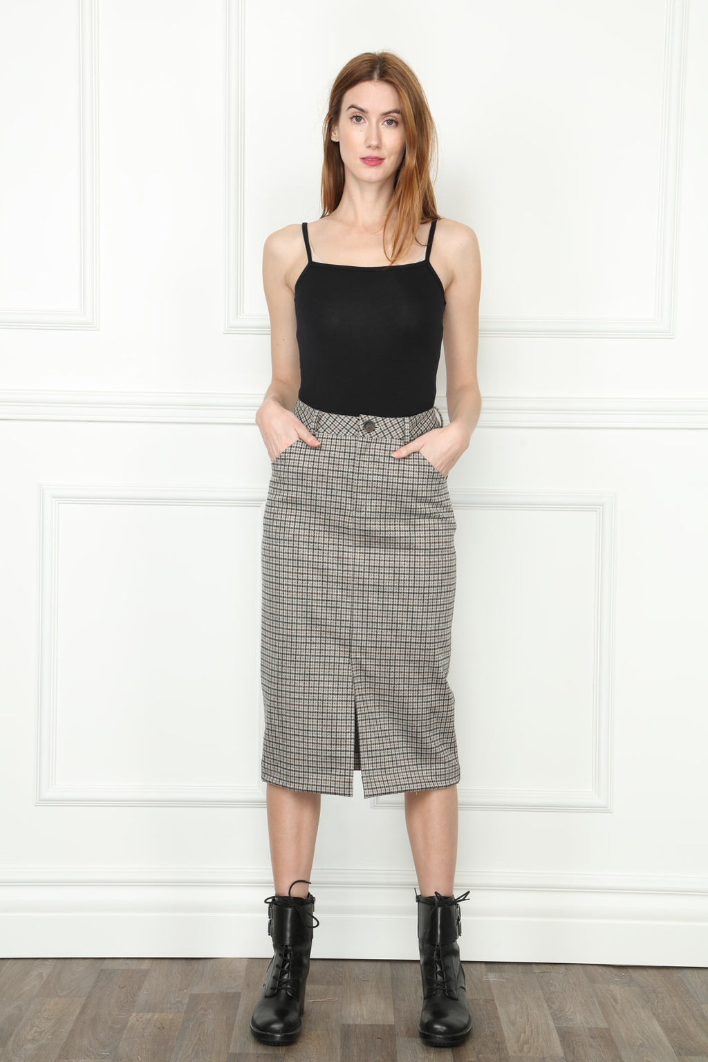 Plaid Pencil Skirt