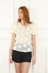 Ivory 3D Flower Top