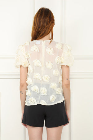 Ivory 3D Flower Top