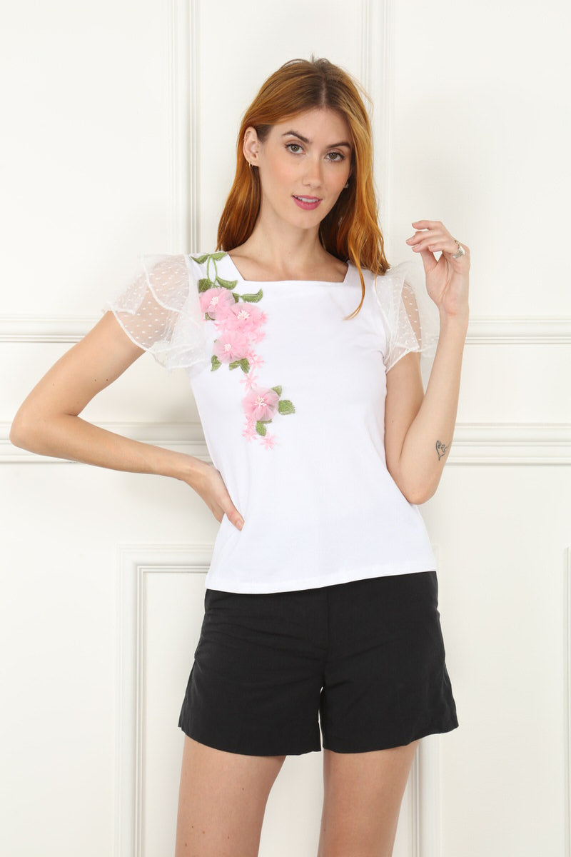 White Flower 3D T Shirt