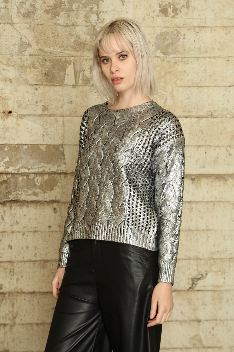 Foil Cable Sweater