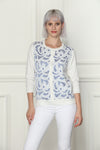 Ivory/Blue Lace Cardigan