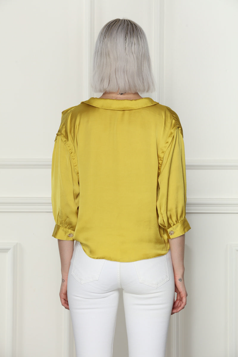 Silky Tie Front Blouse