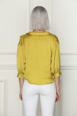 Silky Tie Front Blouse