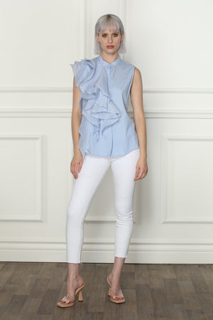 Ruffle Sleeveless Shirt