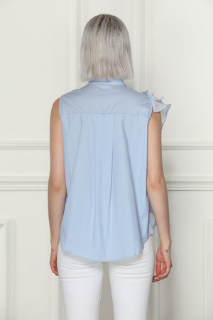 Ruffle Sleeveless Shirt