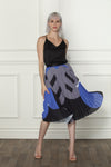 Abstract Blocking Pleated Skirt