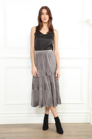 Velvet Pleat Skirt